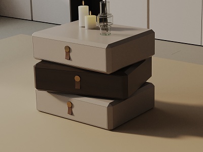 Modern Bedside Cabinet 3d model