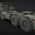 Large Green Military Truck With Multiple Wheels Ladder And Equipment