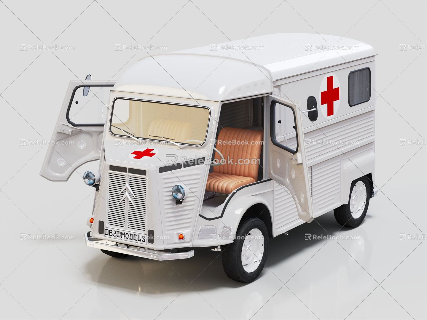 Modern Ambulance Medical Vehicle Emergency Vehicle 3d model