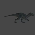 Realistic 3D Dinosaur Model With Spiked Back Red Eyes And Open Mouth