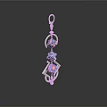 Decorative Metal Keychain with Colorful Layered Pendant Charms for Daily Use