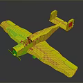 Detailed Aerospace Model Aircraft Displaying Yellow Wings Gray Fuselage And Number Three
