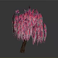 Vibrant Pink Purple Decorative Tree With Hanging Leaves And Artistic Design