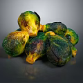 Roasted Brussels Sprouts With Green And Golden Color On Dark Background