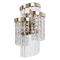 Elegant Modern Wall Light With Crystal Strands And Brass Frame Design Details 3d model