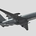 Gray Passenger Aircraft With Prominent Top Radar Dome And Extended Wings Structure
