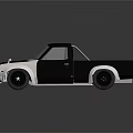 Black and White Pickup Truck With Open Door And Sleek Open Bed Design