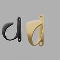 Modern Black and Gold Wall Hooks with Sleek Curved Design for Home Decor