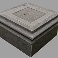 Sturdy Square Stone Pedestal Featuring Layered Design And Textured Surface 3d model