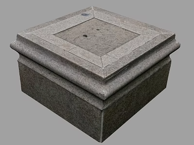 Sturdy Square Stone Pedestal Featuring Layered Design And Textured Surface 3d model