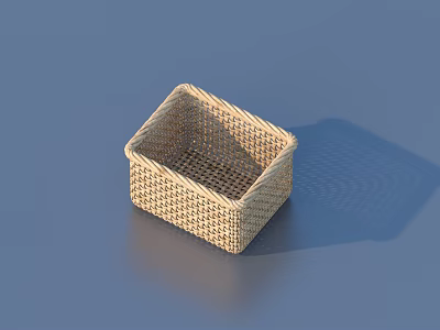 Woven Square Storage Basket Ideal for Organizing Household Items in Daily Use 3d model
