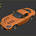 Orange Sports Car with Streamlined Body Black Roof and Shiny Wheels on Dark Background