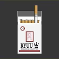 RYUU Premium Quality White Cigarette Pack Featuring Crown Logo Red Seal And Cigarettes Inside