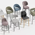 Bar Stools With Various Colors And Multiple Designs For Modern Home Interior 3d model