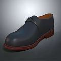 Classic Black Leather Dress Shoes With Buckle Strap And Brown Sole