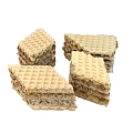 Waffle Cookie Dessert Baking Cake Food 3d model