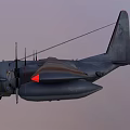 Dark Gray Fighter Jet Flying With Red Wingtips Multiple Engines And Underwing Weapons 3d model