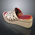 Stylish Women's Perforated Platform Slippers with Golden Sole and Red Insole