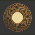 Wicker Lamp With Gold Top And Rounded Woven Texture Design 3d model