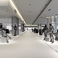 Modern Clothing Store Interior With Mannequins Clothing Displays Spacious Aisles And Lighting