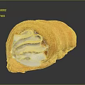 Delicious Cream Filled Pastry Roll With Golden Crispy Crust And Fluffy White Cream