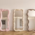 Pastel Colored Decorative Mirrors With Unique Curved Frames For Modern Home Interior