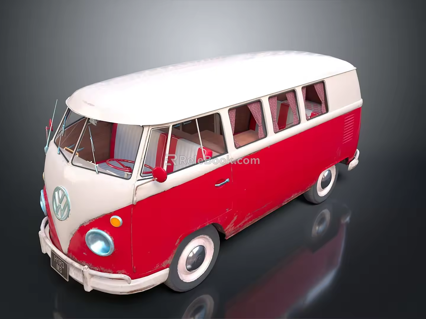 minibus minibus minivan driverless bus bus school bus van box car 3d model