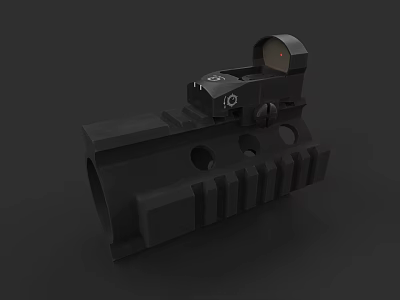 Tactical Black Weapon Red Dot Sight With Rail Mount And Durable Firearm Accessory 3d model