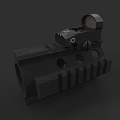 Tactical Black Weapon Red Dot Sight With Rail Mount And Durable Firearm Accessory 3d model