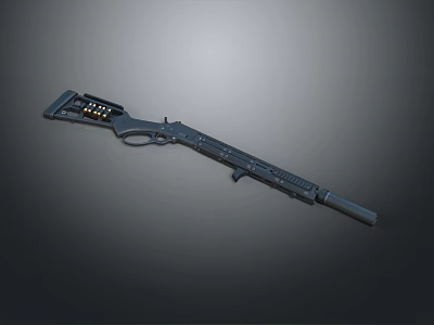 Modern Black Tactical Shotgun With Magazine Ammunition And Ergonomic Design Features 3d model