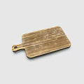 Wooden Cutting Board With Handle And Natural Wood Grain Surface