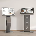 Modern Self Service Kiosks Showing Info Maps and Tickets with Digital Screens