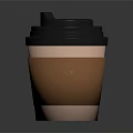 Disposable Brown Paper Coffee Cup With Black Lid And Straw For Daily Beverage Use