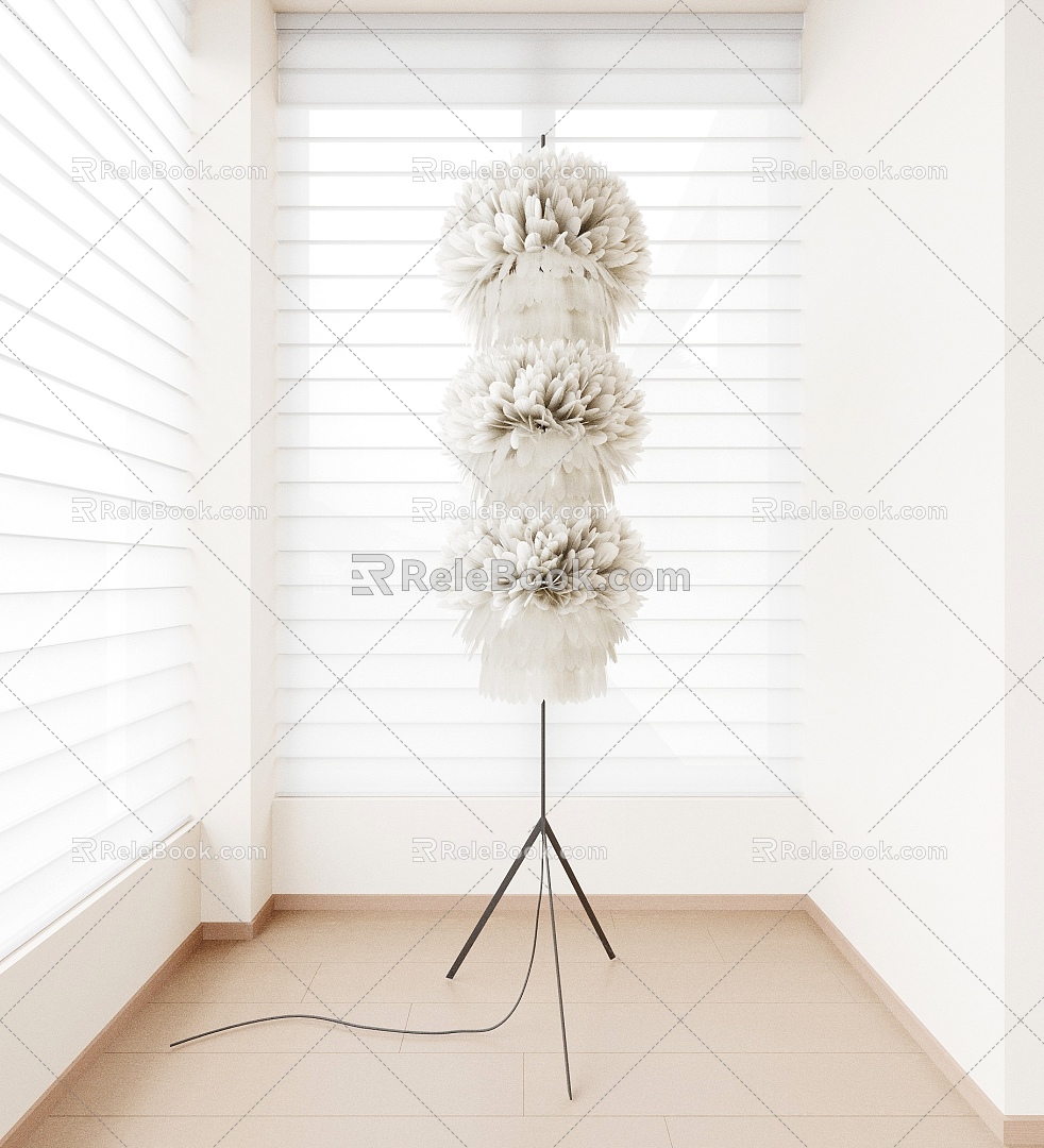 Lamp lamp floor lamp decorative lamp feather lamp 3d model