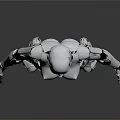 Humanoid Robot Character With Silver Metallic Body And Blue Glowing Accents