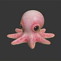Cute Pink Octopus Stuffed Toy with Big Eyes Shiny Surface and Soft Tentacles