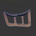 Rustic Handcrafted Wooden Stool With Curved Seat And Three Legs