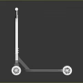 Stylish White Scooter With Red Black Deck And White Wheels On Dark Background