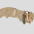 Steampunk Style Human Flying Gear With Large Wings And Mechanisms