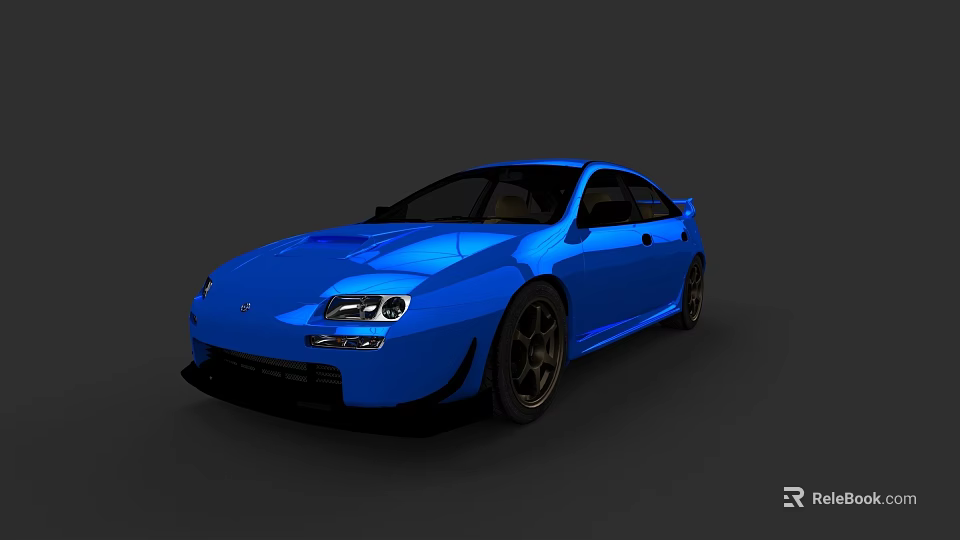Blue Modern Sports Car With Sleek Body Design And Black Wheels 3d model 