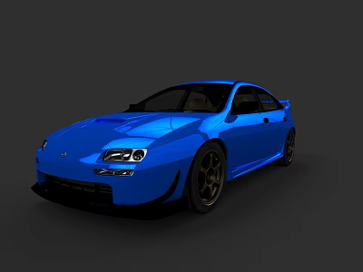 Blue Modern Sports Car With Sleek Body Design And Black Wheels 3d model