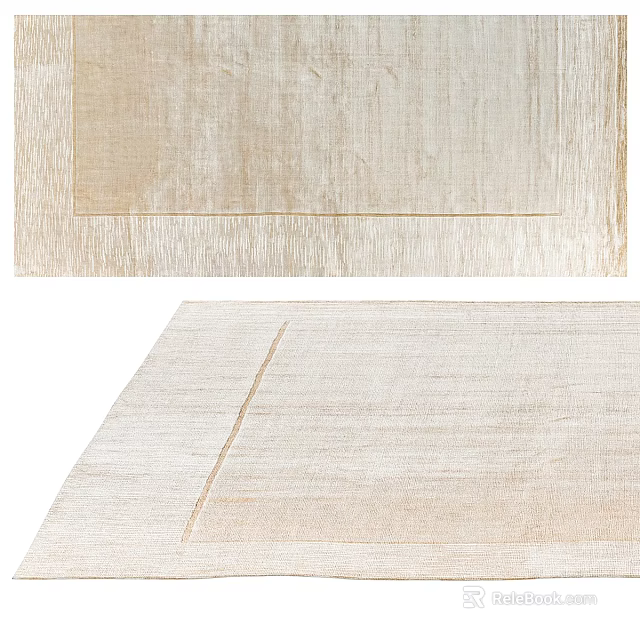 Light Colored Textured Square Rugs For Decoration 3d model 