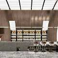 Modern Bar Interior Design With Curved Walls Gray Counter Bottle Shelves And Bar Stools