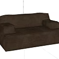 Comfortable Brown Bean Bag Sofa With Soft Fabric And Modern Design 3d model