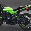 Green Modern Motorcycle With Black Seat And Sporty Design Elements