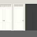 Modern White Black Swing Doors Double Single Panel For Minimalist Interior Space 3d model