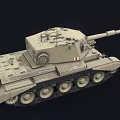 Light Colored Military Tank With Long Gun Barrel Tracks And Turret Equipment