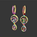 Elegant Gold Diamond Drop Earrings With Sparkling Design For Women Accessory