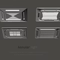 Modern White Ceiling Mounted Air Conditioner Fan With Recessed Design And Annular Light