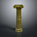 Antique Classical Fluted Stone Column With Ornate Capital And Textured Surface 3d model